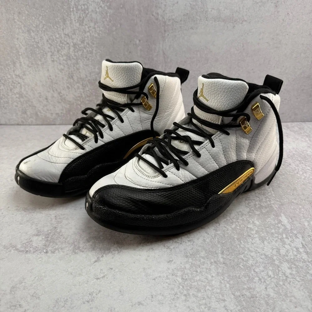 Air Jordan 12‎ Retro Royalty Taxi Mens Size 9 CT8013-170 White Blk Sneaker Shoes